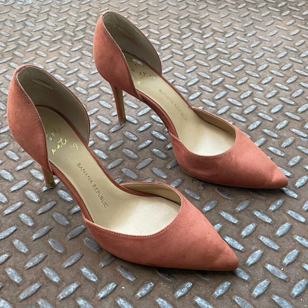 Banana Republic Women Heels Sandal Shoes Brown Leather Upper Pump Size 6.5M - Picture 3 of 10